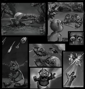 Арт, скетчи из игры Kiddy VS Universum